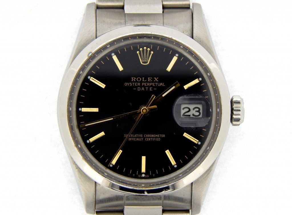 Genuine Rolex w/Black and Gold Dial at Beckertime watches time face beckertime